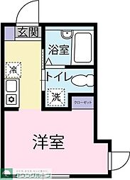 BACE亀井野 ワンルームの間取図画像