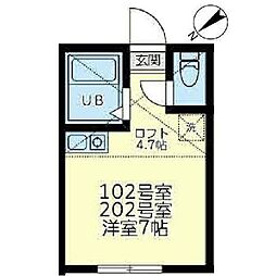 ユナイト大船エルパサージュ ワンルームの間取図画像