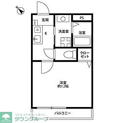 アンプルールフェール上永谷 1Kの間取図画像