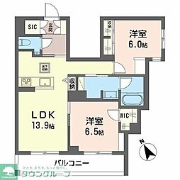 ウィステリアガーデン 2LDKの間取図画像