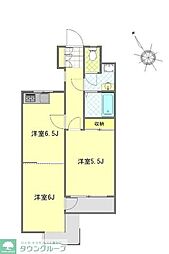 フジサワサクラレジデンス 2DKの間取図画像