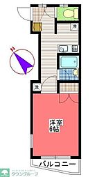 メゾン細谷 2階1Kの間取り