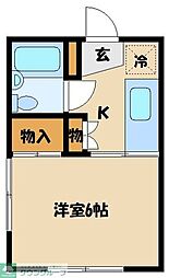 エヌハイツ 1Kの間取図画像