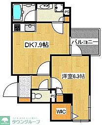 ルミアージュ登戸 7階1DKの間取り