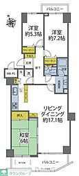 コスモ宮前平 3LDKの間取図画像