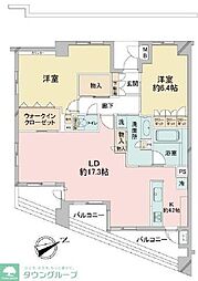 レスティア青葉台 2LDKの間取図画像