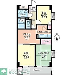 アーク新百合ヶ丘 3DKの間取図画像