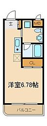 セントパレス鷺沼 ワンルームの間取図画像