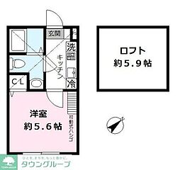 アザーレ・パッシオ読売ランド前弐番館 1Kの間取図画像