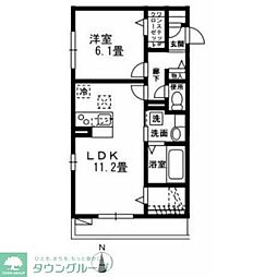 ラ・メージュ百合丘 1LDKの間取図画像