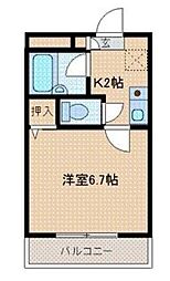 シーガルハイツ登戸 1Kの間取図画像