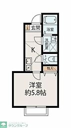 アーブルヴェール 1Kの間取図画像