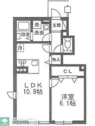 高石テラスハウス 1LDKの間取図画像