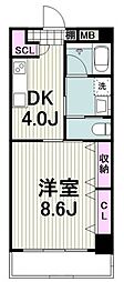 サンデュール藤が丘 1Kの間取図画像