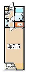 ビラージュ・ド・フルール本館 1Kの間取図画像