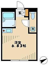 KURAナカノシマ ワンルームの間取図画像
