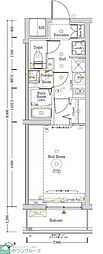 Log登戸Station side 1Kの間取図画像