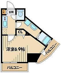 BPRレジデンス町田 1Kの間取図画像