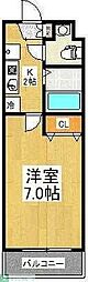 サザングレイス 1Kの間取図画像
