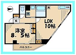 クレシアコート 1LDKの間取図画像