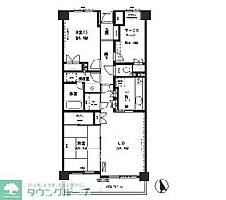 鷺沼パーク・ホームズウエストコート 3LDKの間取図画像