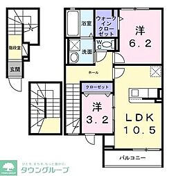 ドルチェビータ　III 3階2LDKの間取り