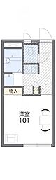 レオパレスDernier2 1Kの間取図画像