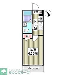 フォーサイト熊谷 3階1Kの間取り