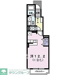 ピュア　チェリー 1階ワンルームの間取り
