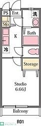 ローズガーデン 1Kの間取図画像