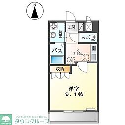 グレイシャス 1階1Kの間取り