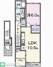 ル・グラン太田　I 2階1LDKの間取り