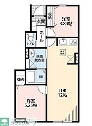 リーブルファイン行田駅前 1階2LDKの間取り