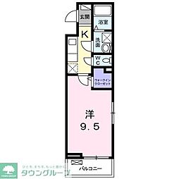 ブルーム駅南 3階1Kの間取り