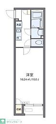 クレイノモンターニュ 1階1Kの間取り