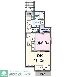 サンライズ 1階1LDKの間取り