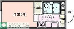 ジュネパレス門井IIA棟 1階ワンルームの間取り