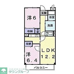 パレ・ヴェルジュ 3階2LDKの間取り