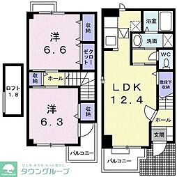ケンタA 2LDKの間取図画像