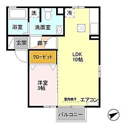 ピュアマインドC 1LDKの間取図画像