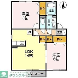 サンライズA 2LDKの間取図画像