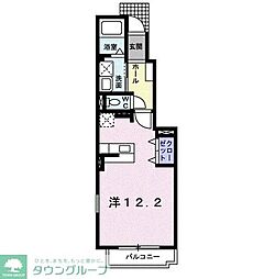 ルシェルブルー 1Kの間取図画像