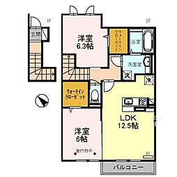 ラ・ピーノ6 2LDKの間取図画像
