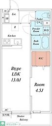 リブリ・alba参番館 1LDKの間取図画像