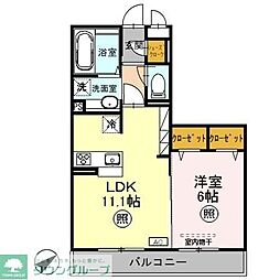 ミレニア籠原 1LDKの間取図画像