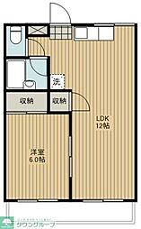 黒田ハイツ 1LDKの間取図画像