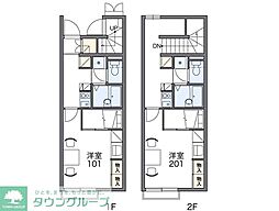 レオパレスベルウィング 1Kの間取図画像