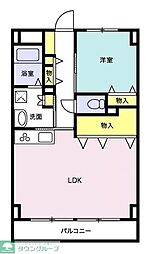 高砂ハイツ2 1LDKの間取図画像