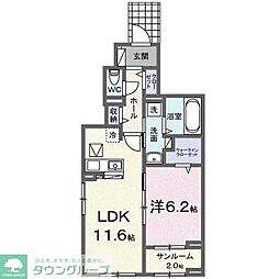 ネオ・ルピア 1LDKの間取図画像