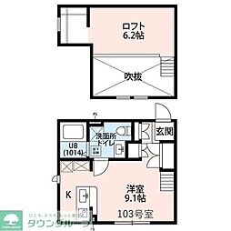 プリマ ラウレアIII ワンルームの間取図画像
